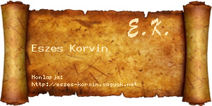 Eszes Korvin névjegykártya